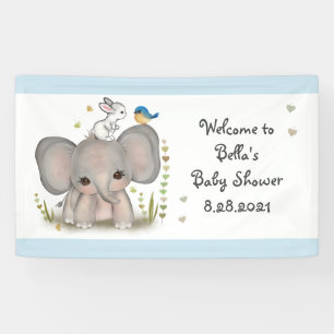 Bannière de la soirée Baby shower Eléphant