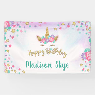 Bannière de l'anniversaire de l'Unicorn Magic Gir