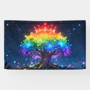 Bannière de l'Arbre de Lumière Arc-en-Ciel