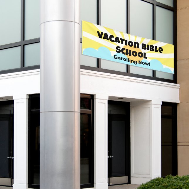 Bannière de l'école biblique de vacances (Bâtiment extérieur)