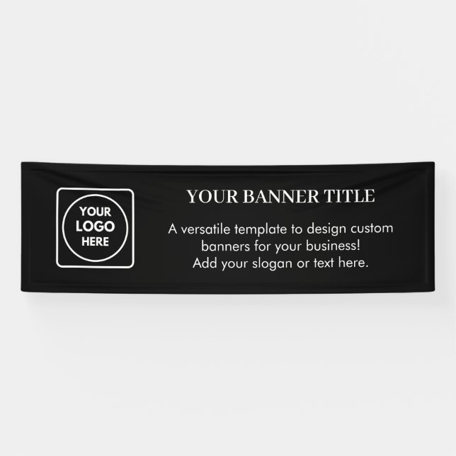 Bannière de logo personnalisé noir | Événement com (Horizontal)