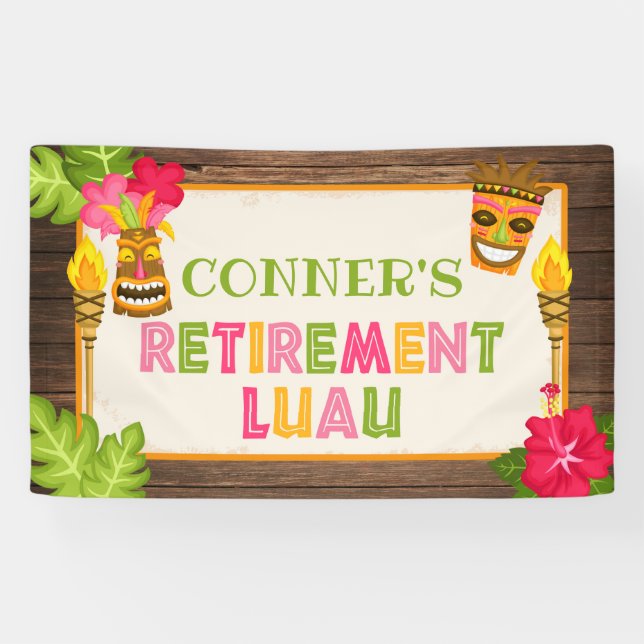 Bannière de Luau de retraite (Horizontal)