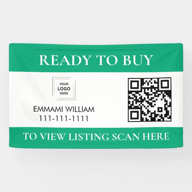 Bannière de maison ouverte avec code QR pour l'imm (Horizontal)