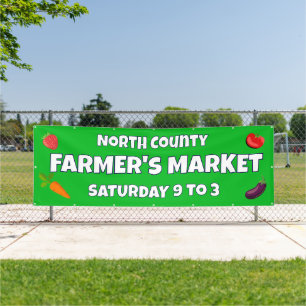 Bannière de marché personnalisée pour fermiers