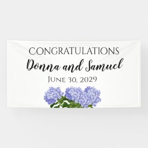Bannière de mariage aux hortensias floraux d'été