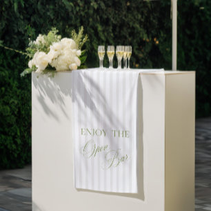 Bannière de mariage avec bar ouvert à rayures vert