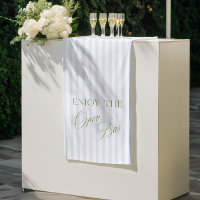 Bannière de mariage avec bar ouvert à rayures vert