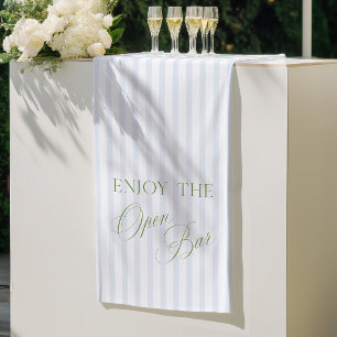 Bannière de mariage avec bar ouvert à rayures vert