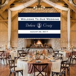 Bannière de Mariage nautique 3' x 5'