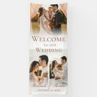 Bannière de mariage personnalisée avec photo simpl