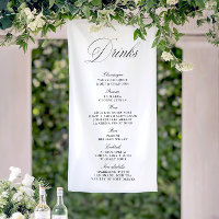 Bannière de menu de la barre de boissons Mariage n