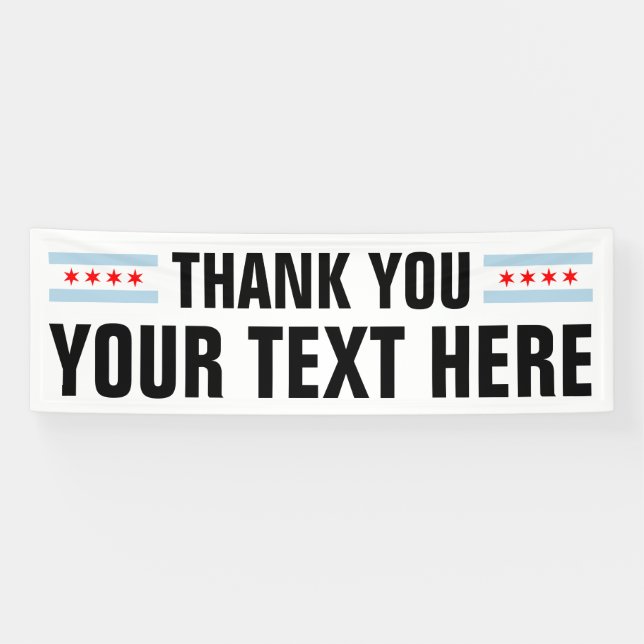 Bannière de Merci personnalisée avec drapeau de Ch (Horizontal)