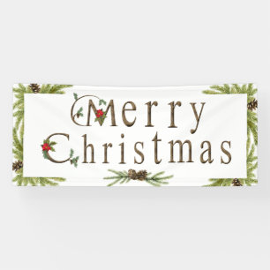 Bannière de Noël rustique Joyeux