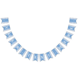 Bannière de pique-nique En vichy Monogramme bleu