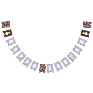 Bannière de rasage floral de Pâques éclos - Brown