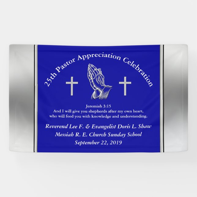 Bannière de réception d'appréciation du pasteur pe (Horizontal)
