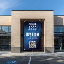 Bannière de recrutement QR Code Bleu Grunge Dégrad