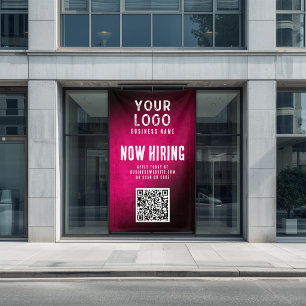 Bannière de recrutement QR Code Magenta Grunge Dég