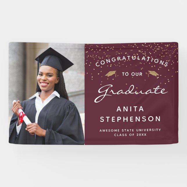 Bannière de remise de diplômes personnalisée avec  (Horizontal)