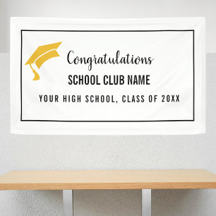 Bannière de remise des diplômes Black Custom Club