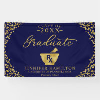 Bannière de remise des diplômes Bleu Or de la Facu