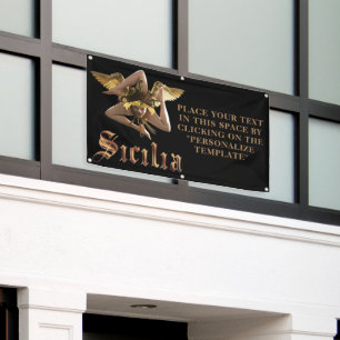Bannière de signalisation commerciale sicilienne (