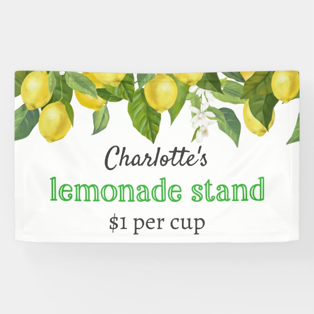 Bannière de socle Lemonade pour enfants personnali (Horizontal)