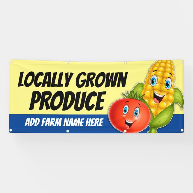 Bannière de socle pour légumes frais de production (Horizontal)