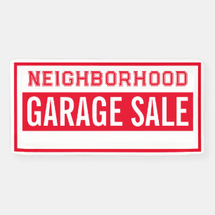 Bannière de vente de garage de quartier
