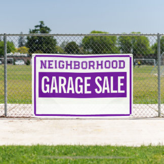 Bannière de vente de garage de quartier