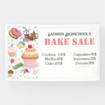 Bannière de vente de gâteaux