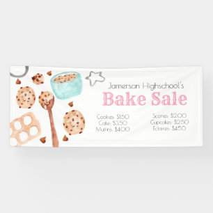 Bannière de vente de gâteaux de l'école de cuis