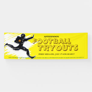 Bannière de vinyle de Tryouts du football