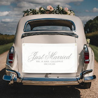 Bannière de voiture mariée