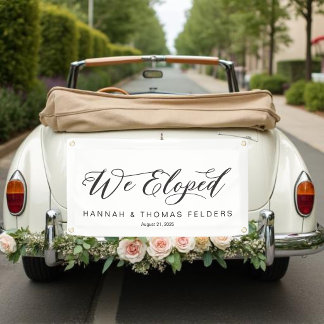 Bannière de voiture pour une fugue amoureuse