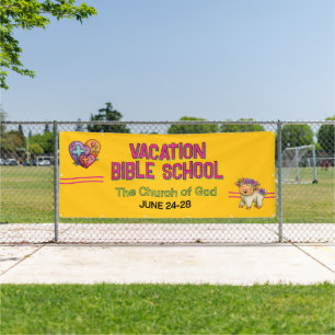 Bannière d'église de l'école biblique de vacances