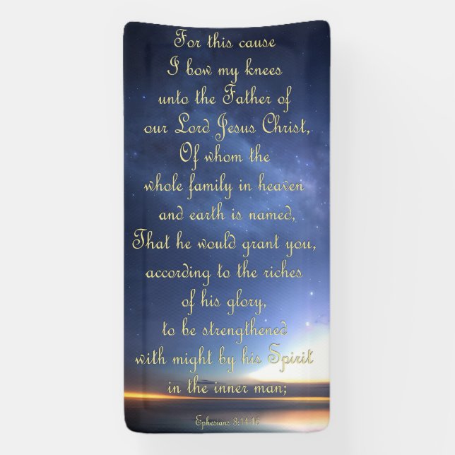 Bannière d'encouragement - Éphésiens 3:14-16 (Verticale)