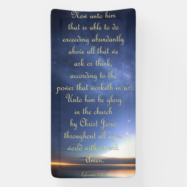 Bannière d'encouragement - Éphésiens 3:20-21 (Verticale)