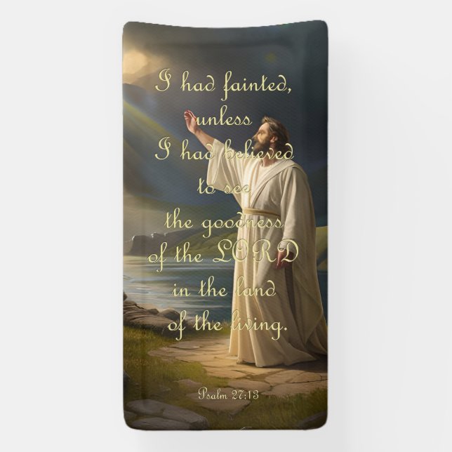 Bannière d'encouragement - Psaume 27:13 (Verticale)