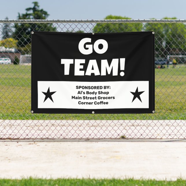 Bannière d'équipe noire personnalisée (Insitu)
