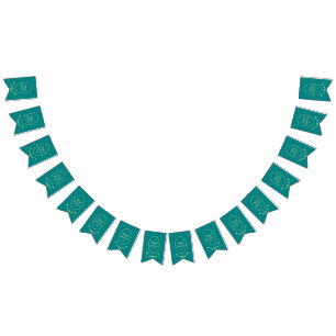 Bannière des drapeaux du Mariage turquoise Rose