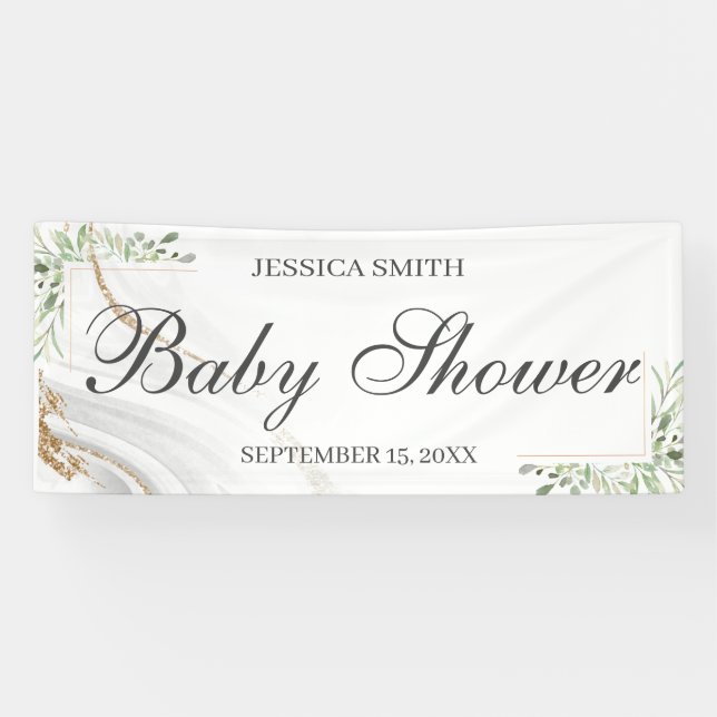 Bannière des signes Baby shower aquarelle (Horizontal)