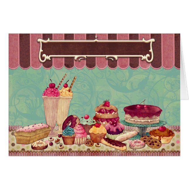 Bannière des signes de la fête du gâteau de Cupcak (Devant horizontal)