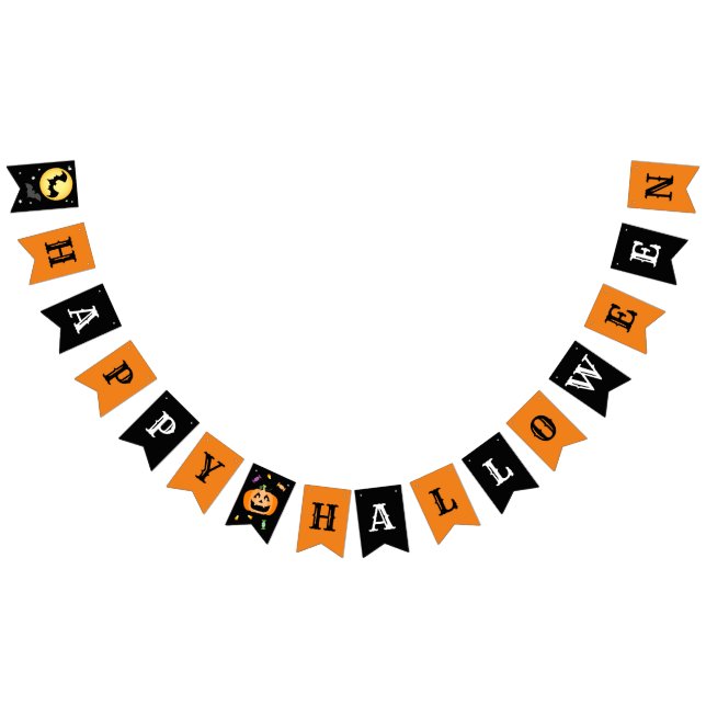 Bannière d'Halloween noir et orange (Tout)