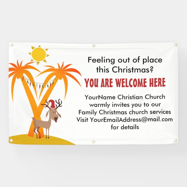Bannière d'invitation de l'église de Noël (Horizontal)