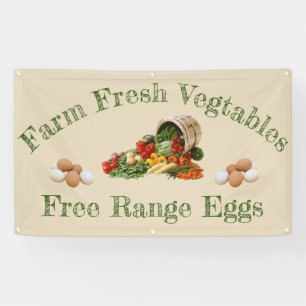 Bannière d'oeuf de ferme végétal frais et à portée