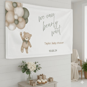 Bannière d'ours en peluche neutre 'On peut à peine