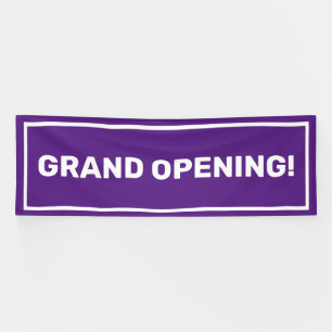 Bannière d'ouverture d'entreprise modèle violet