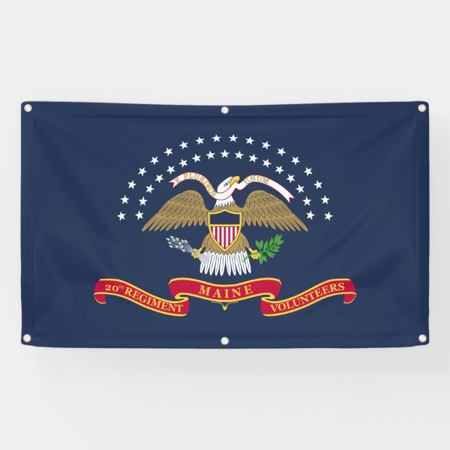 Bannière du 20e drapeau du Maine (Horizontal)