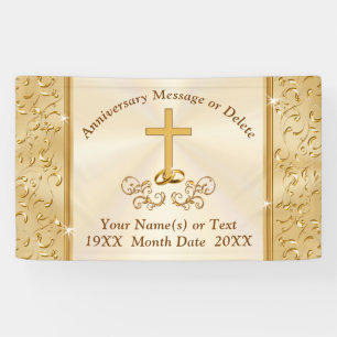 Bannière du 50e anniversaire Gold Christian Person